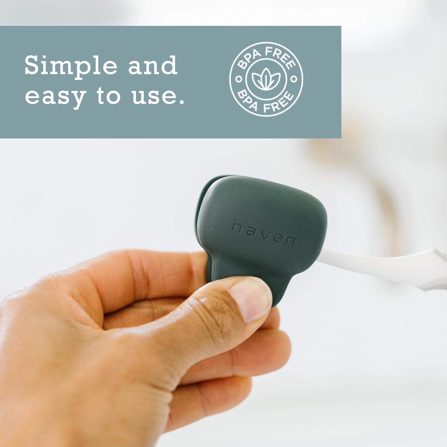 Haven Toothbrush Cover - Fits Electronic and Manual Toothbrushes - Toothbrush Case Holder for Travel - Set of Two Tooth Brush Cap Protectors (Blue and Charcoal Gray) - Image 2