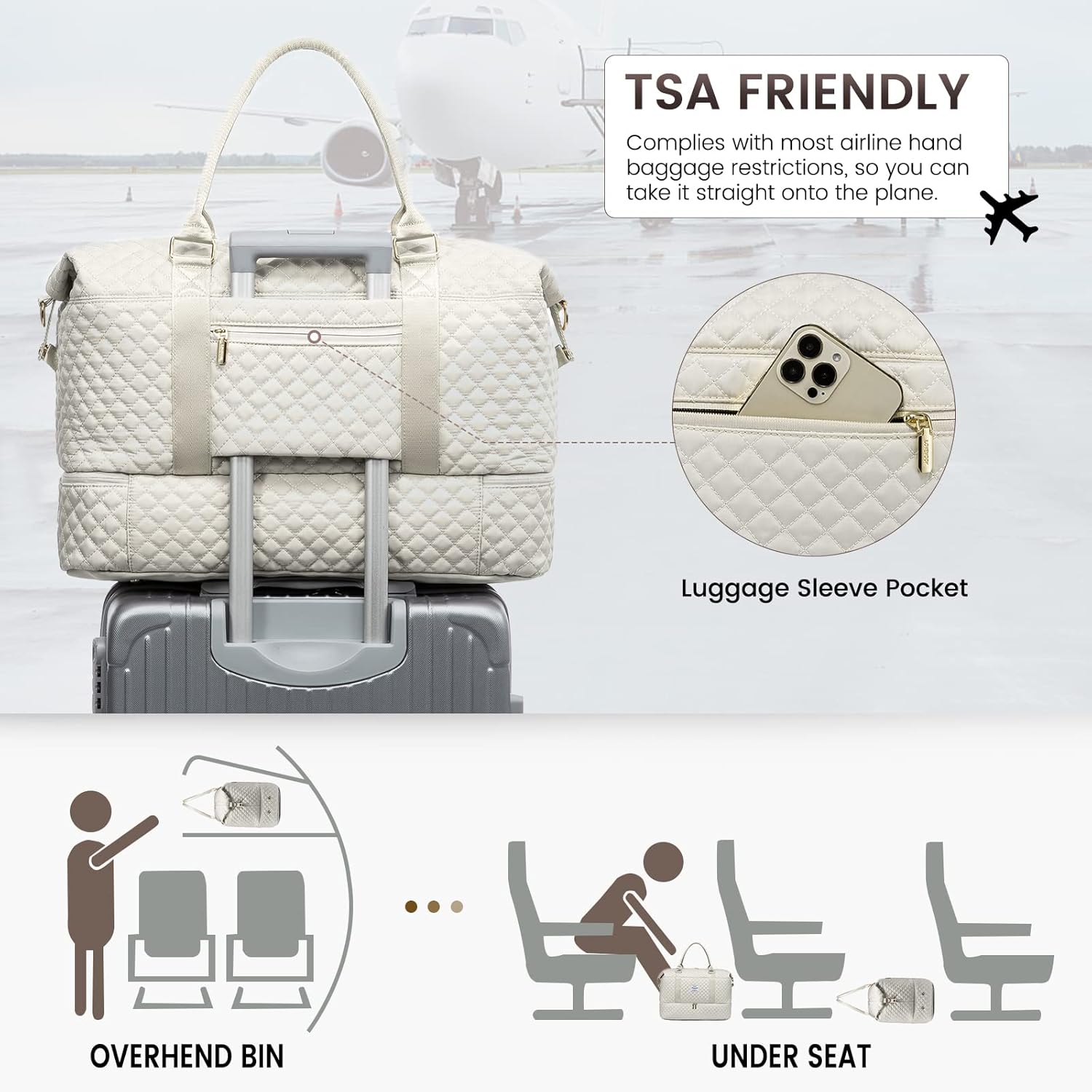 LOVEVOOK Travel Duffle Bag,Weekender Bags for Women with Shoe Compartment,Carry on Overnight Bag with Toiletry Bag,Gym Duffel Bag with Wet Pocket, Hospital Bags for Labor and Delivery - Image 4