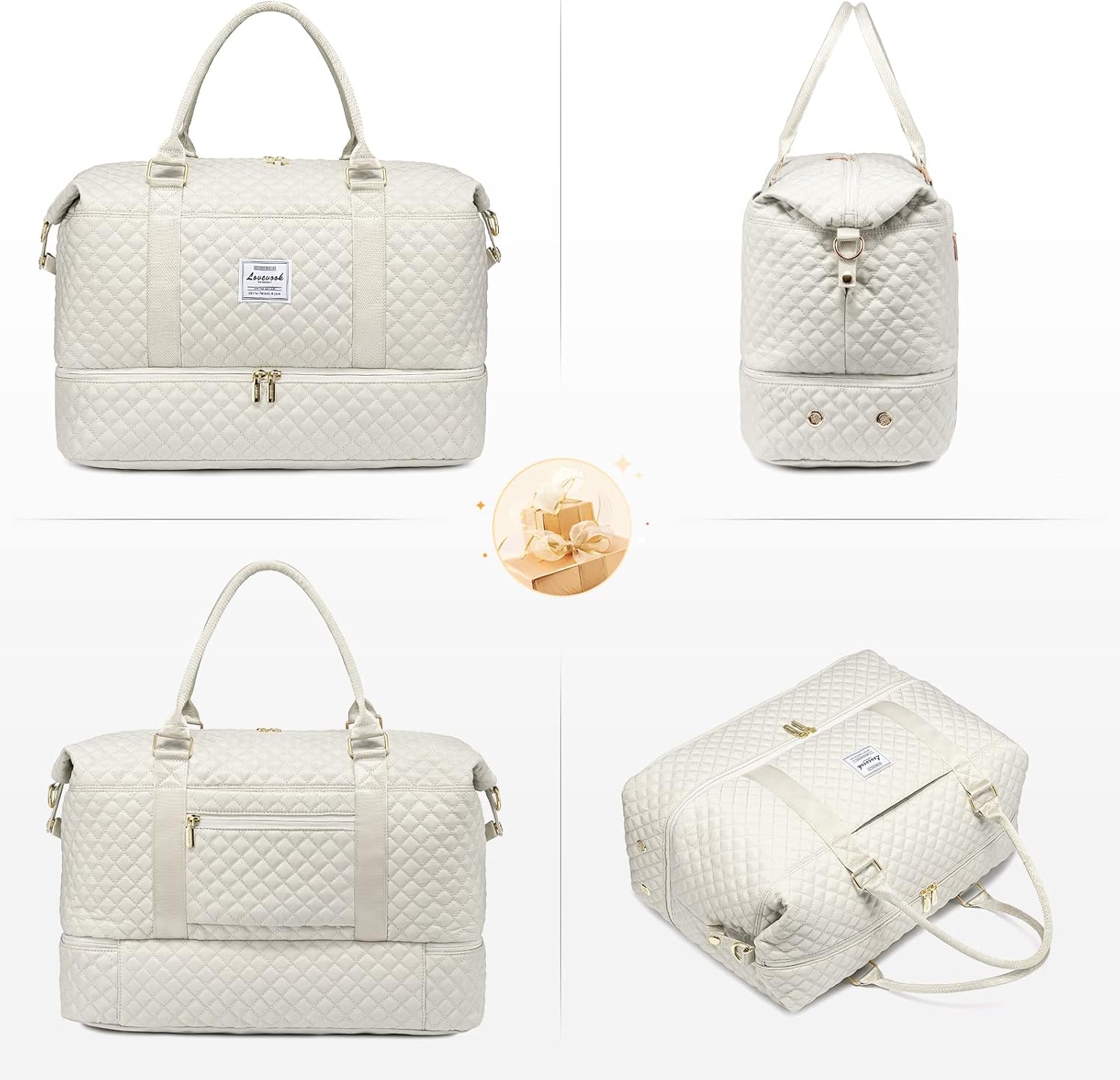 LOVEVOOK Travel Duffle Bag,Weekender Bags for Women with Shoe Compartment,Carry on Overnight Bag with Toiletry Bag,Gym Duffel Bag with Wet Pocket, Hospital Bags for Labor and Delivery - Image 8