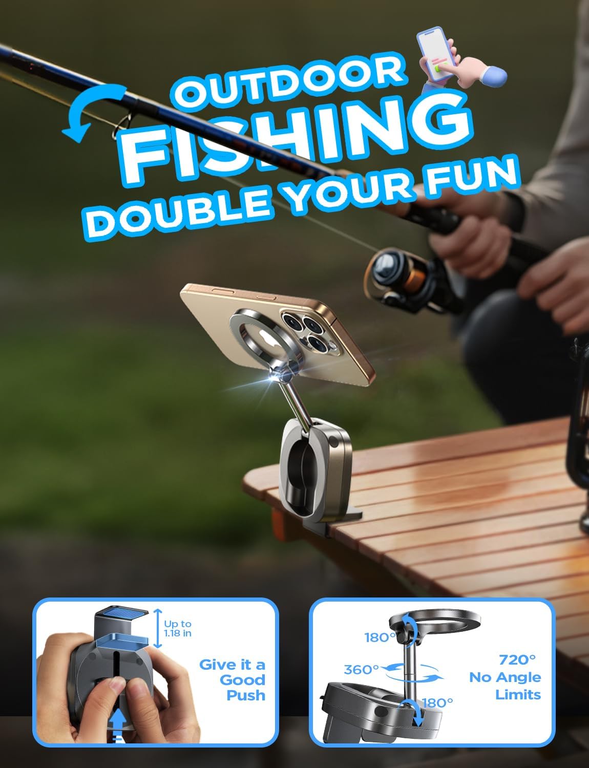 LISEN Airplane Phone Holder Mount Travel Essentials for MagSafe Accessories, Handsfree for MagSafe Phone Stand Women Flying Travel Accessories Long Flight Must Haves TikTok Vlog Recording for iPhone - Image 3