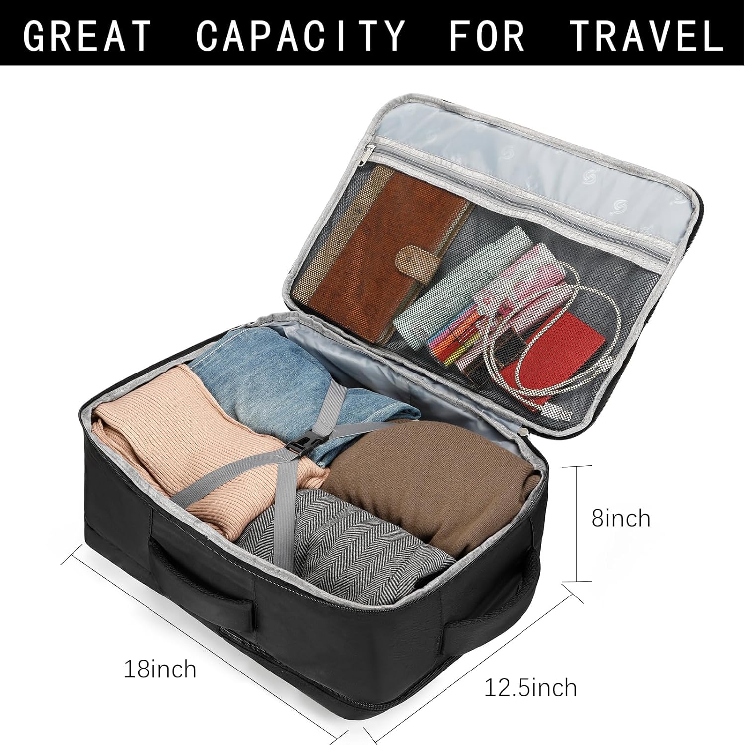 Sowaovut Travel Laptop Backpack, Extra Large Backpacks, Flight Approved Daypack, Business Bag Fit 17.3 inch Laptop for Men Women (Black) - Image 2