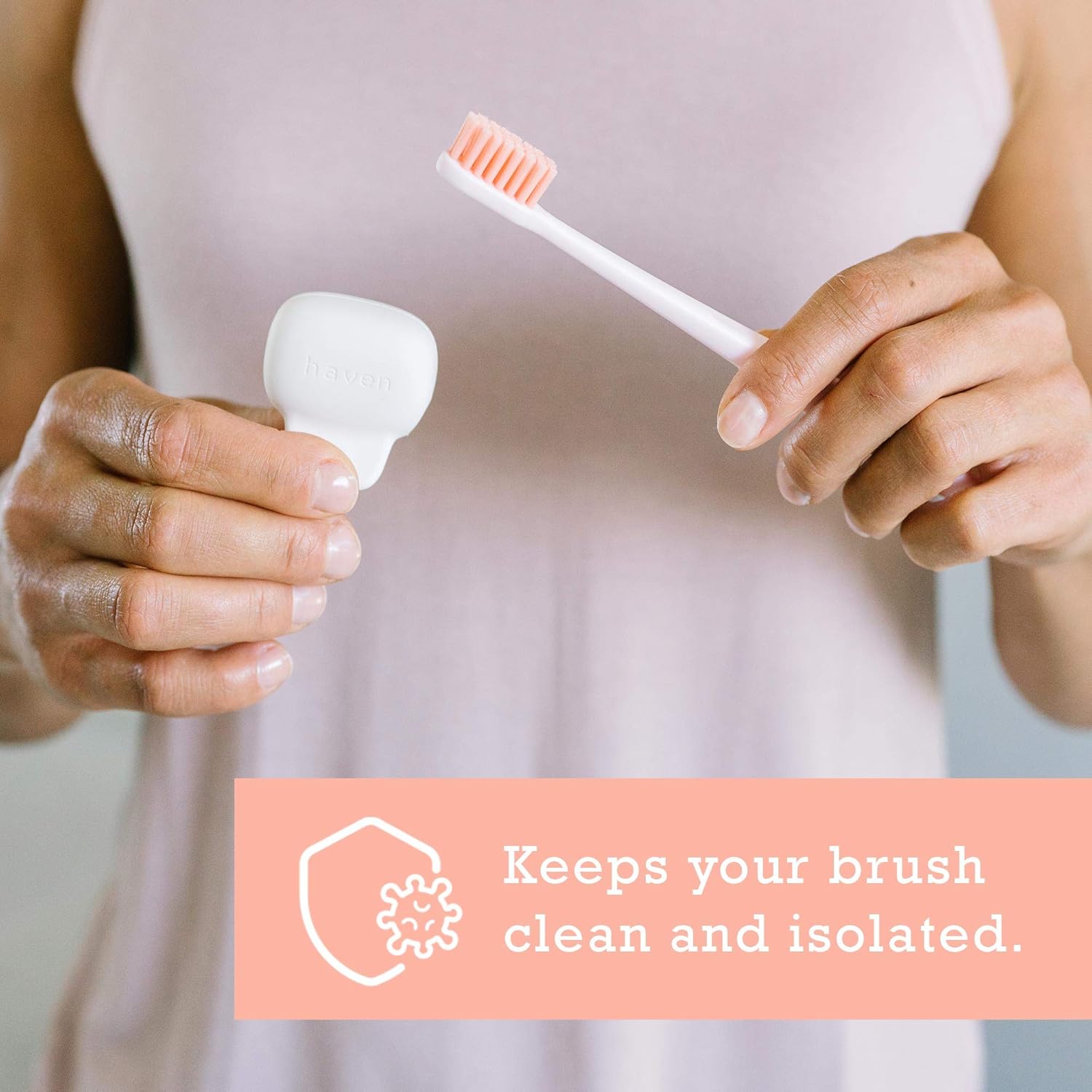 Haven Toothbrush Cover - Fits Electronic and Manual Toothbrushes - Toothbrush Case Holder for Travel - Set of Two Tooth Brush Cap Protectors (Blue and Charcoal Gray) - Image 5