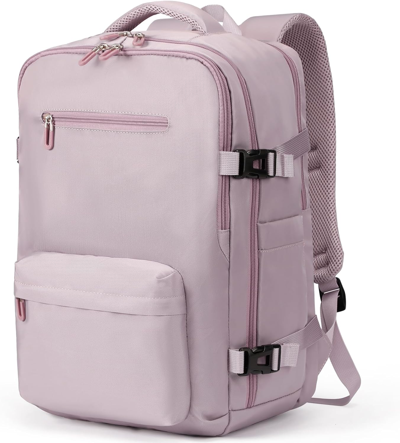 SHRRADOO Travel Laptops Backpack for Women Men, Casual Work Bag 17inch Backpack Airline Approved Backpack for Hiking Business (Pink khaki)