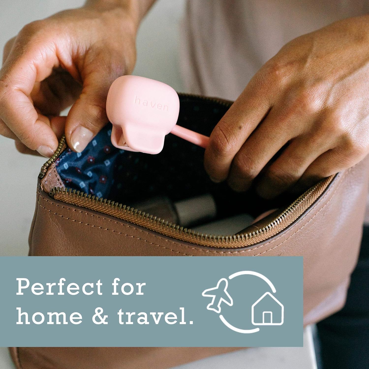 Haven Toothbrush Cover - Fits Electronic and Manual Toothbrushes - Toothbrush Case Holder for Travel - Set of Two Tooth Brush Cap Protectors (Blue and Charcoal Gray) - Image 3